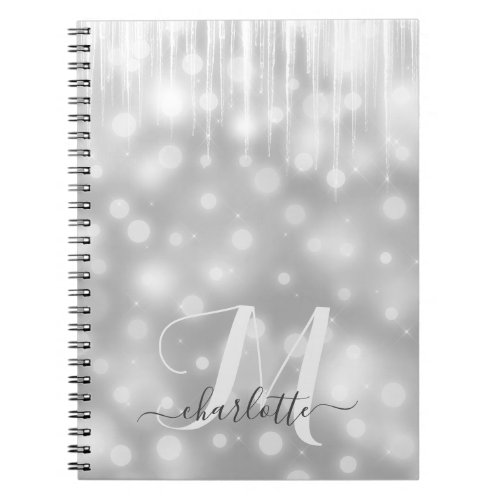 Elegant and Glitzy GrayGrey Sparkle Notebook