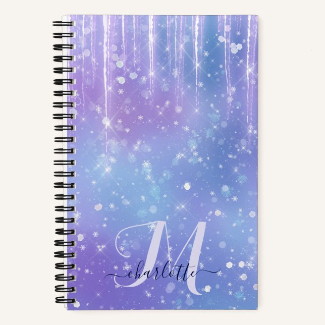 Elegant and Glitzy Purple Notebook (Front)