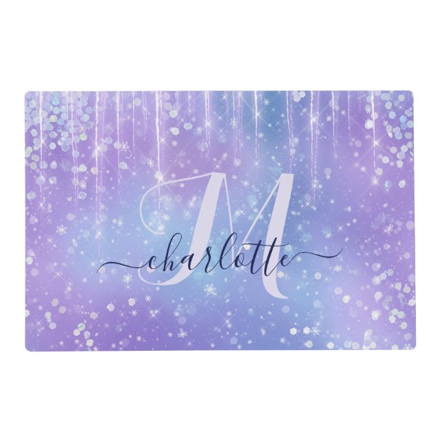 Elegant and Glitzy Purple Placemat (Front)