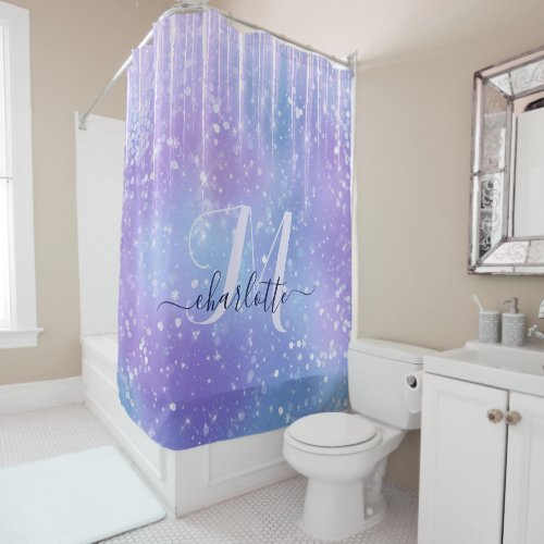 Elegant and Glitzy Purple Shower Curtain