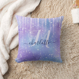 Elegant and Glitzy Purple Throw Pillow