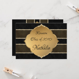 Elegant and Gold and black reunion Invitation