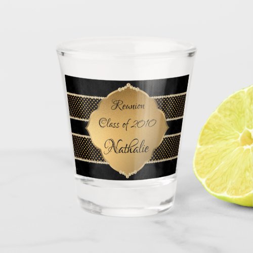 Elegant and Gold and black reunion Shot Glass
