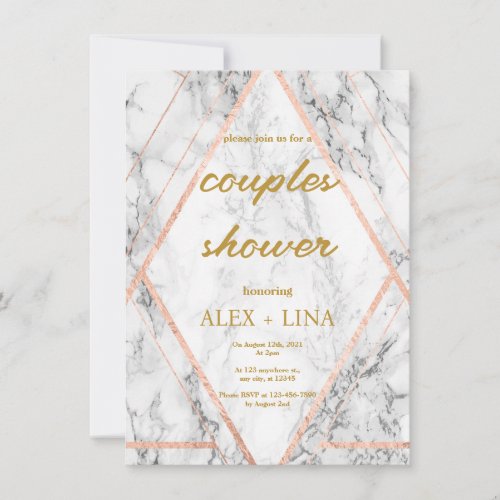 Elegant and gold Couples Shower  Invitation
