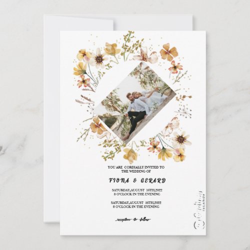 Elegant and Gold Floral Greenery Wedding Save The Date