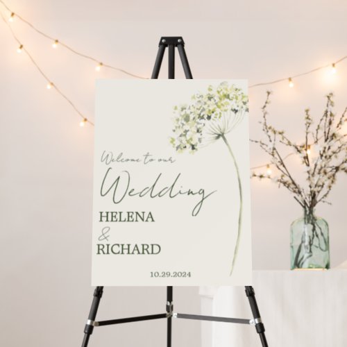 Elegant and Greenery Floral Wedding  Foam Board