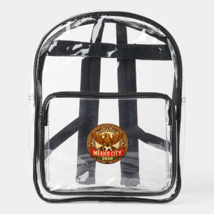 Elegant and Luxury Mexico City - Aztec Eagle Art Clear Backpack