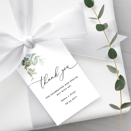 Elegant and Minimal Eucalyptus Greenery Wedding Gift Tags
