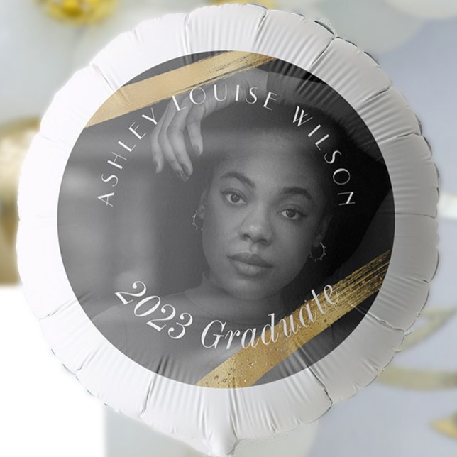 Elegant and Minimal Gold Photo Graduation Balloon (Creator Uploaded)