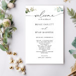 Elegant and Minimal Greenery Wedding Program<br><div class="desc">Elegant Wedding program with beautiful modern handwritten calligraphy elements and delicate Eucalyptus greenery details. Ability to make text changes and adjustments by selecting customize further. Front with wedding ceremony details, back with wedding party names and thank you message for your guests. Elegant modern, minimal feel. Part of our "Minimal and...</div>