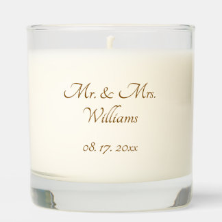 Elegant and minimal Mr. and Mrs. wedding candle