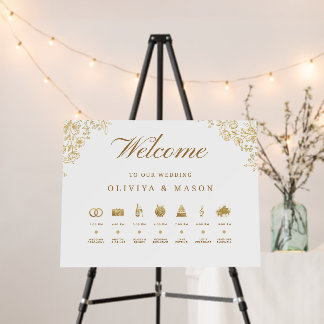Elegant and Minimal Wedding Order of Events Sign