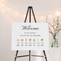 Elegant and Minimal Wedding Order of Events Sign