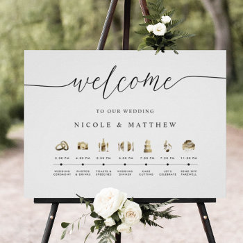 Elegant And Minimal Wedding Order Of Events Sign by One2InspireDesigns at Zazzle