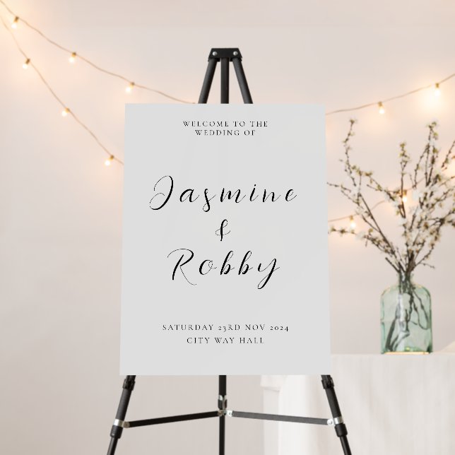Elegant and minimal wedding sign (In Situ (Stand))