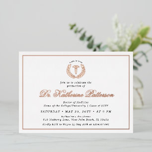 Elegant and Minimalist Medical School Graduation Foil Invitation