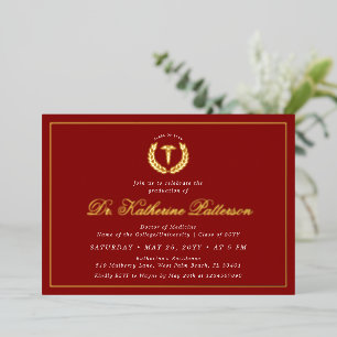 Elegant and Minimalist Medical School Graduation Foil Invitation
