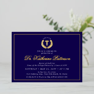 Elegant and Minimalist Medical School Graduation Foil Invitation