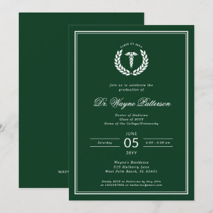 Elegant and Minimalist Medical School Graduation Invitation