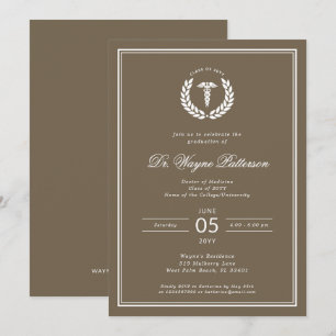 Elegant and Minimalist Medical School Graduation Invitation