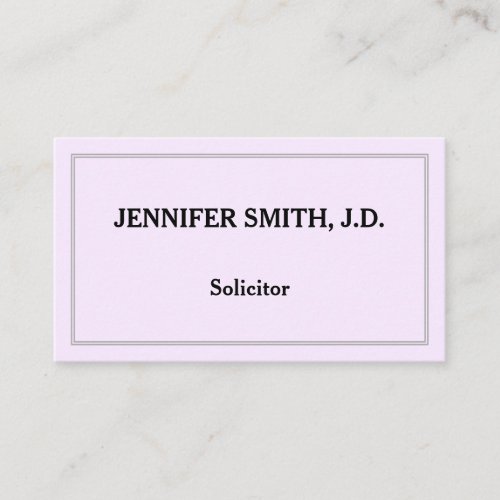 Elegant and Minimalist Solicitor Business Card