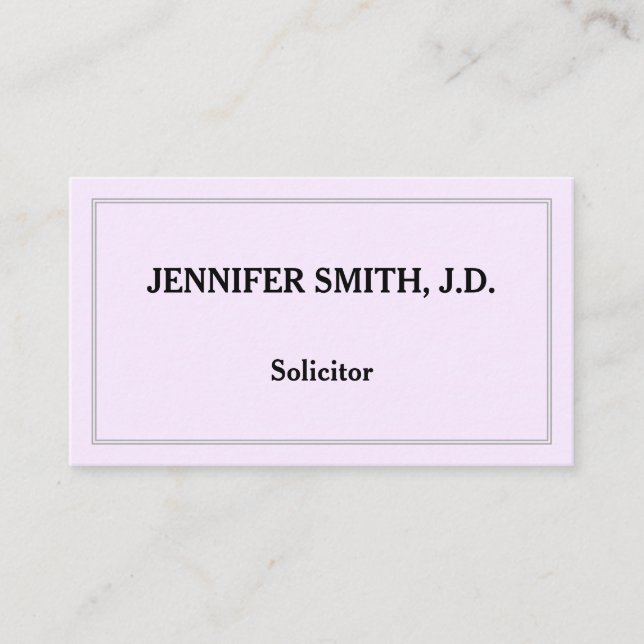 Elegant and Minimalist Solicitor Business Card (Front)