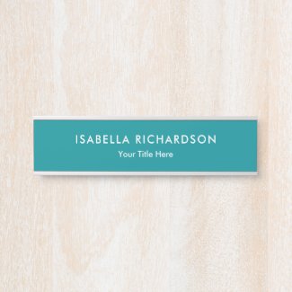 Elegant And Minimalist Teal Desk Name Plate