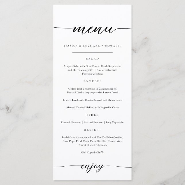 Elegant And Minimalistic Menu Card (Front)