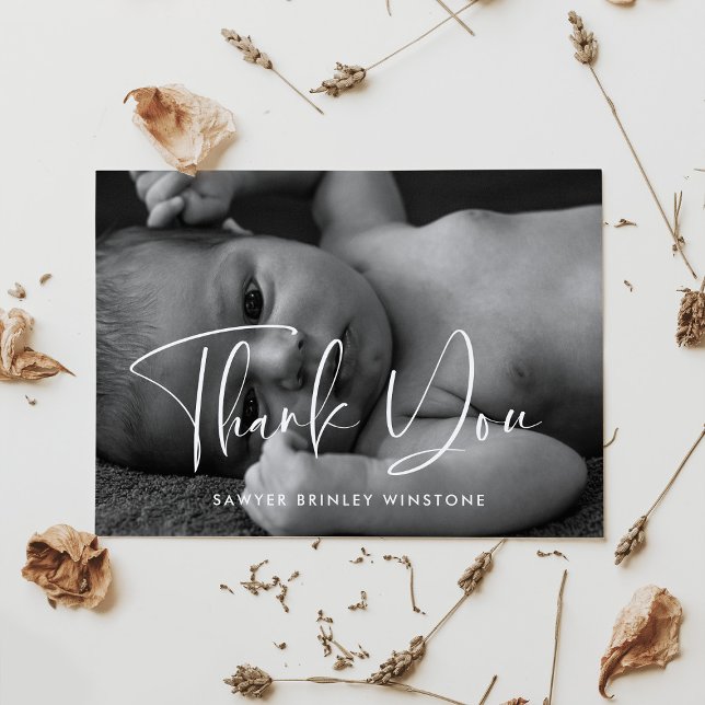 Elegant and modern Baby shower Thank You Card (Creator Uploaded)