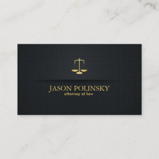 Elegant and Modern Black and Gold Attorney Business Card