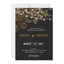 Elegant and modern black and gold engagement