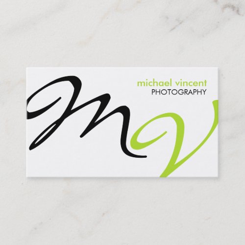 Elegant and Modern black and lime green Business Card