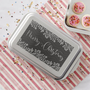 Elegant And Modern Black Grey Cute Merry Christmas Cake Pan