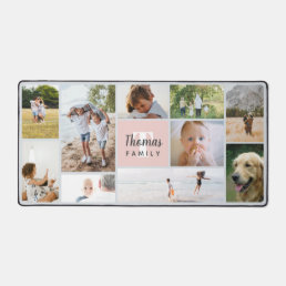 Elegant and Modern Blush Pink Family Photo Desk Mat