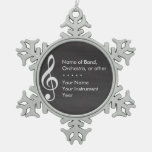 Elegant And Modern Chalkboard Musician Snowflake Pewter Christmas Ornament at Zazzle