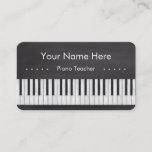 Elegant and Modern Chalkboard Piano Teacher Business Card