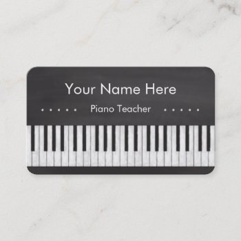 Elegant And Modern Chalkboard Piano Teacher Business Card by ForTheMusician at Zazzle