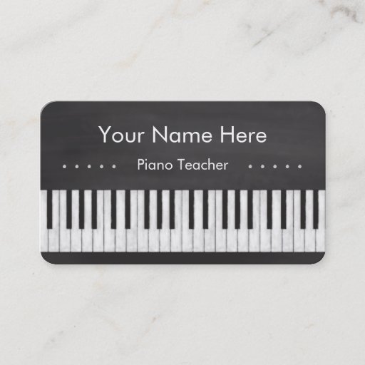 Customizable Elegant and Modern Chalkboard Piano Teacher Business Card Templates