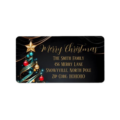elegant and modern christmas tree Address Label