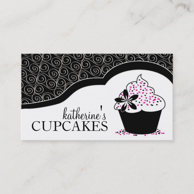 Elegant  and Modern Cupcake Business Cards (Front)