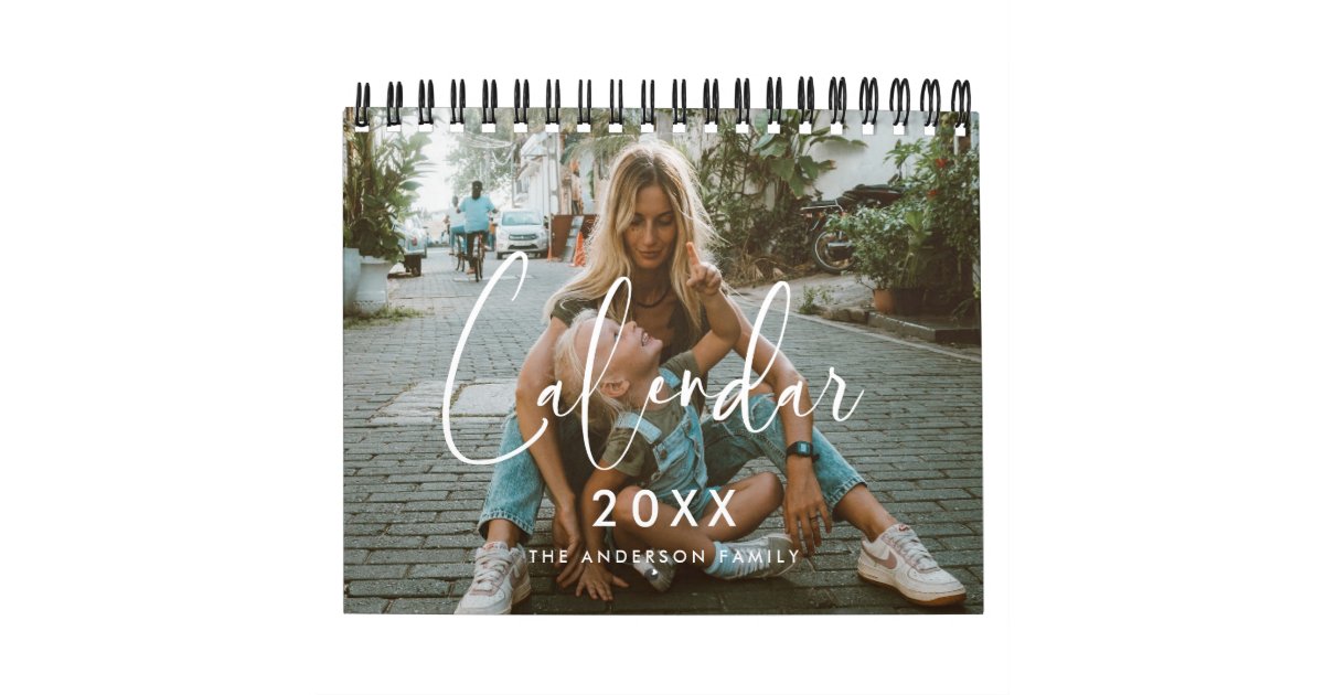 Elegant and modern family 2025 photo calendar | Zazzle