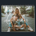 Elegant and modern family 2026 photo calendar<br><div class="desc">A modern photo calendar with a minimalist handwritten typography,  to customize with your family pictures,  a perfect way to start the year 2026. Fully customizable text colors.</div>