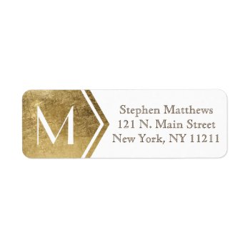 Elegant And Modern Faux Gold Monogram Label by SimpleMonograms at Zazzle
