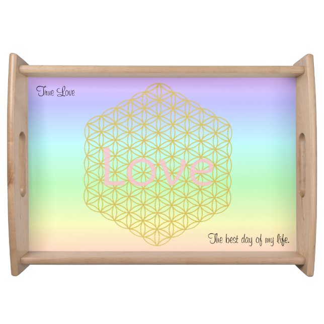 elegant and modern flower of life love serving tray (Front)