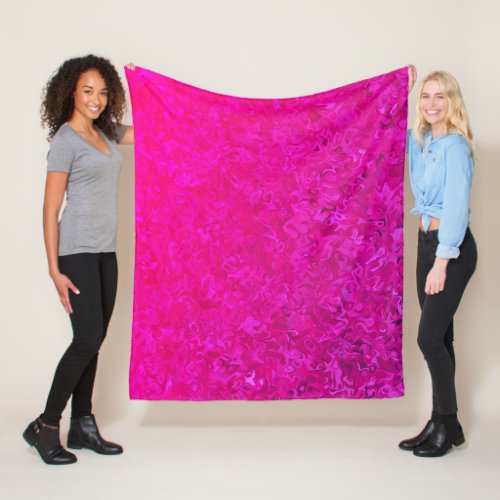 Elegant and modern fuschia pink abstract pattern fleece blanket