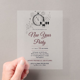 Elegant and Modern Gold New Year's Eve Acrylic Enclosure Card