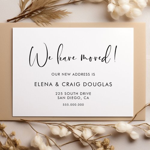 Elegant and modern moving announcement postcard