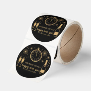 Elegant and Modern New Year's Eve Party Classic  Round Sticker