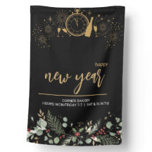 Elegant and Modern New Year's Eve Party House Flag