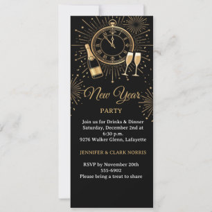 Elegant and Modern New Year's Eve Party Invitation